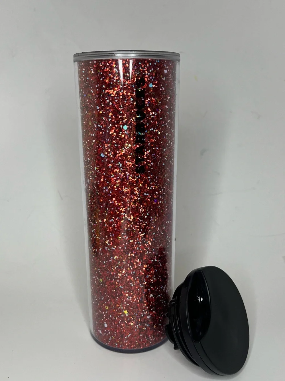 Starbucks 2020 Holiday 16oz Platinum Red Champagne Bubble Tumbler Travel Mug